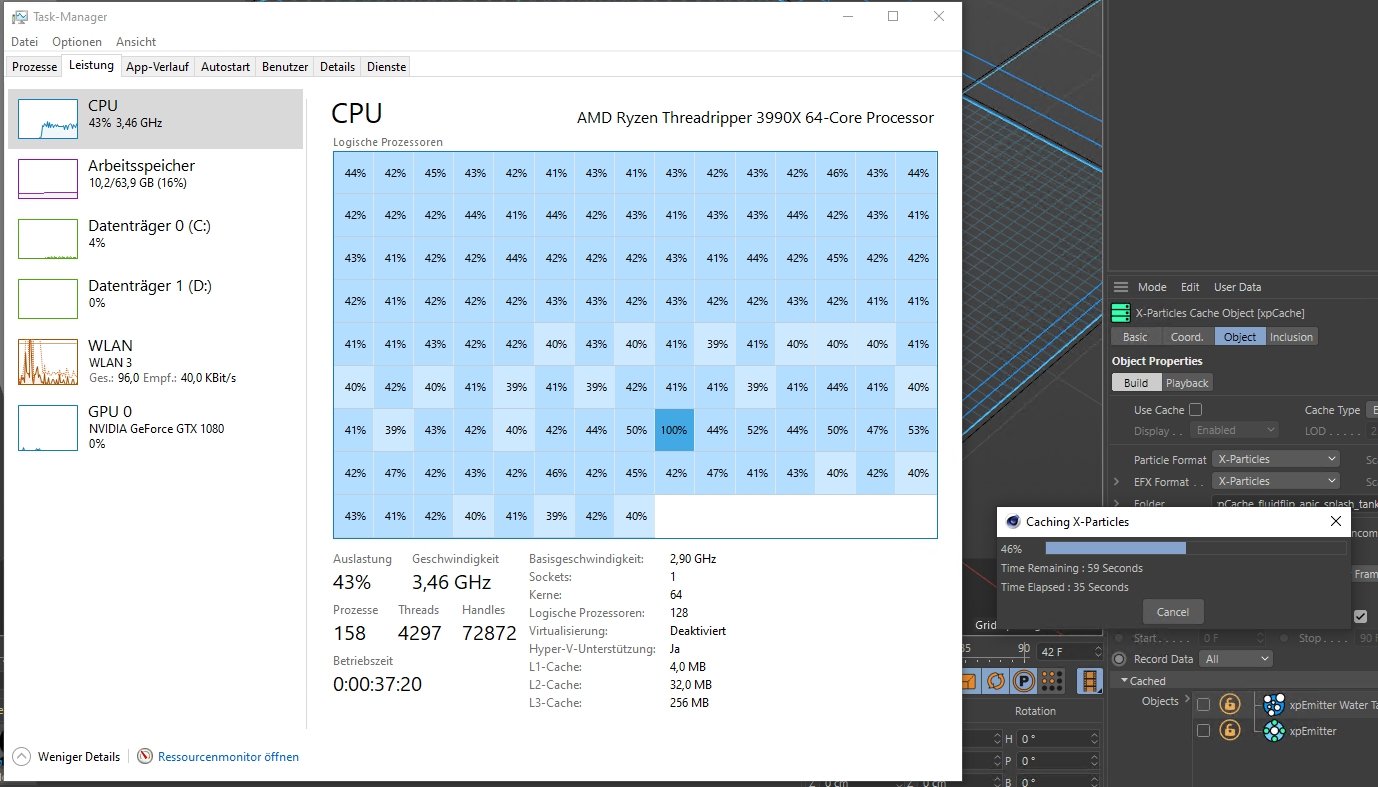 64 Core Fluid Sim Cache