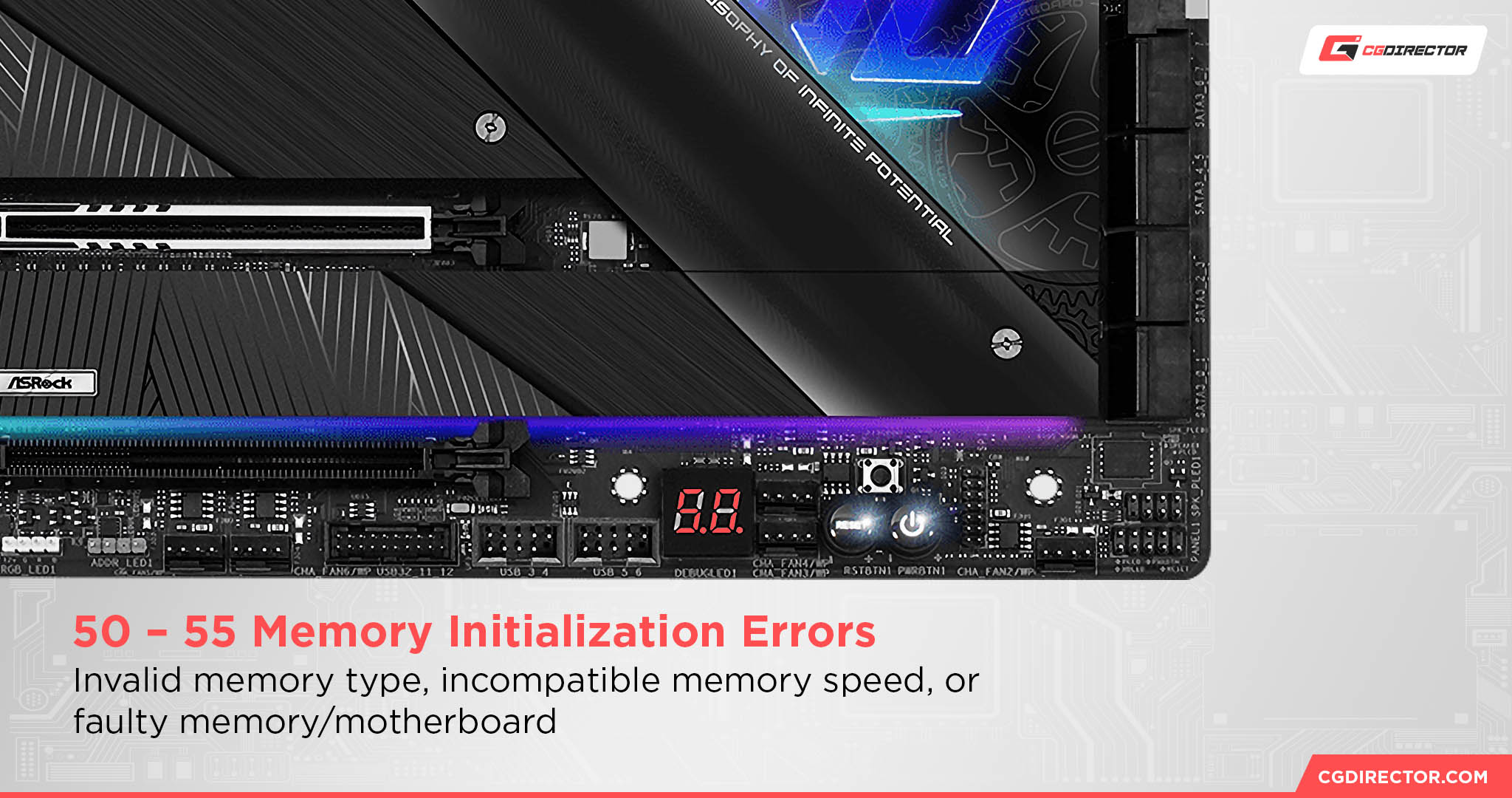 ASRock Debug LED 50 – 55 Memory Initialization Errors