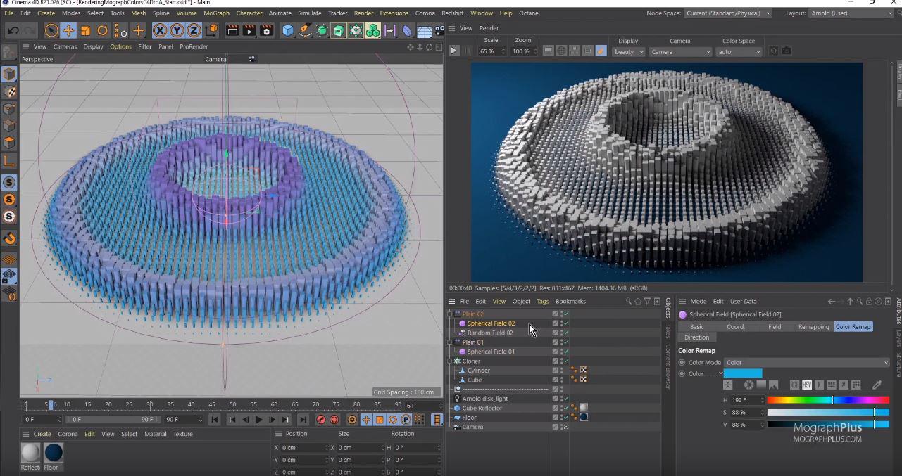 Cinema 4D's Mograph Module for Motiongraphics & non-destructive Animations