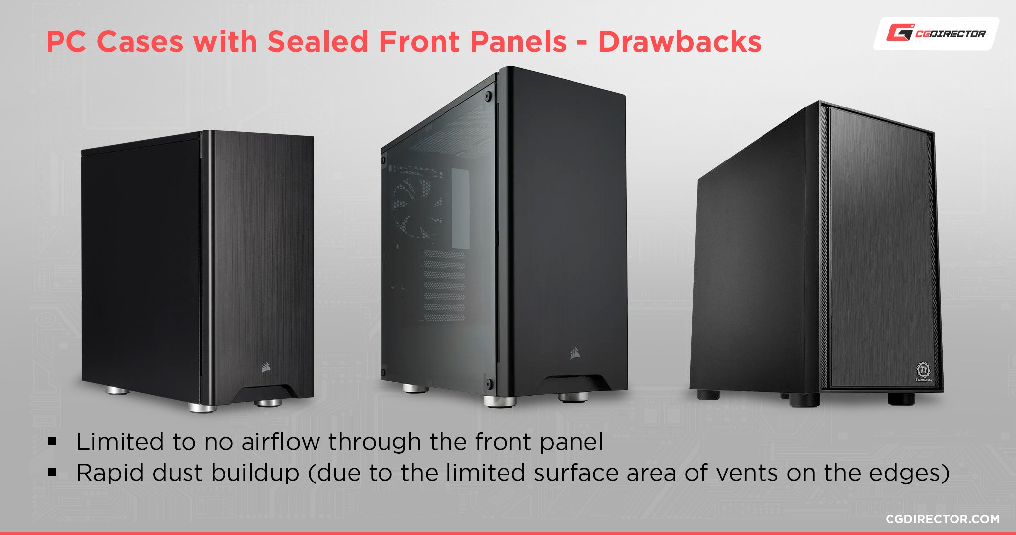 PC Cases with Sealed Front Panels - Drawbacks