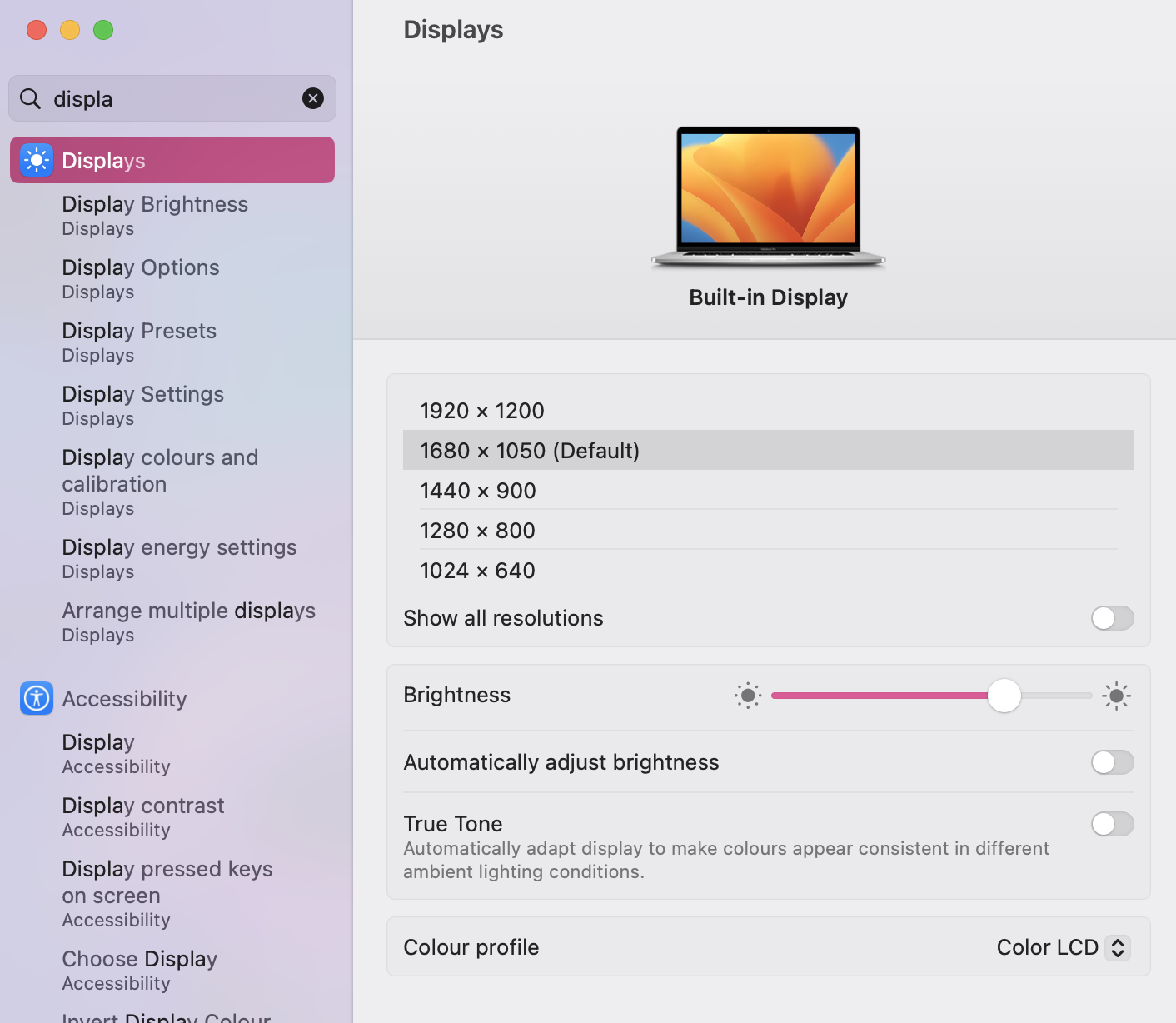 Mac Display Settings