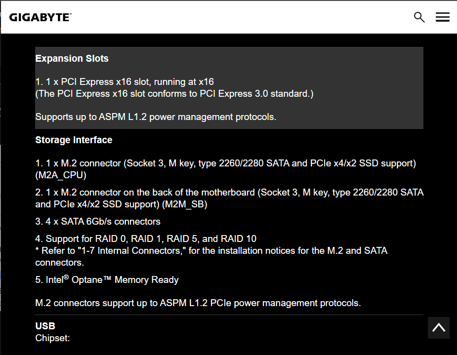 Motherboard information